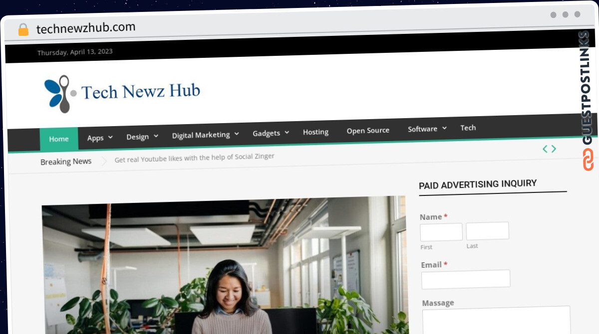 Publish A Guest Post on https://technewzhub.com for $349