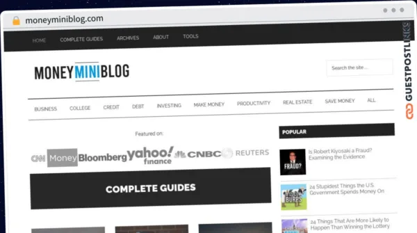 Publish A Guest Post on Moneyminiblog.com for $325