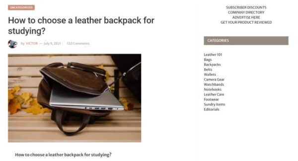 Publish A Guest Post on bestleather.org for $325