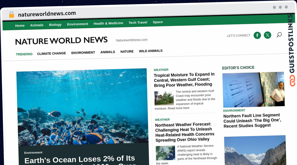 Publish A Guest Post on natureworldnews.com for $470