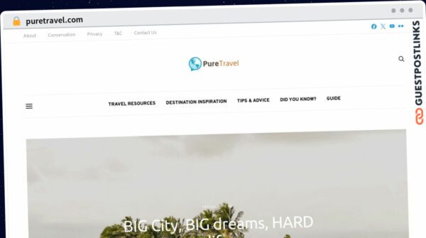 Publish A Guest Post on puretravel.com for $290