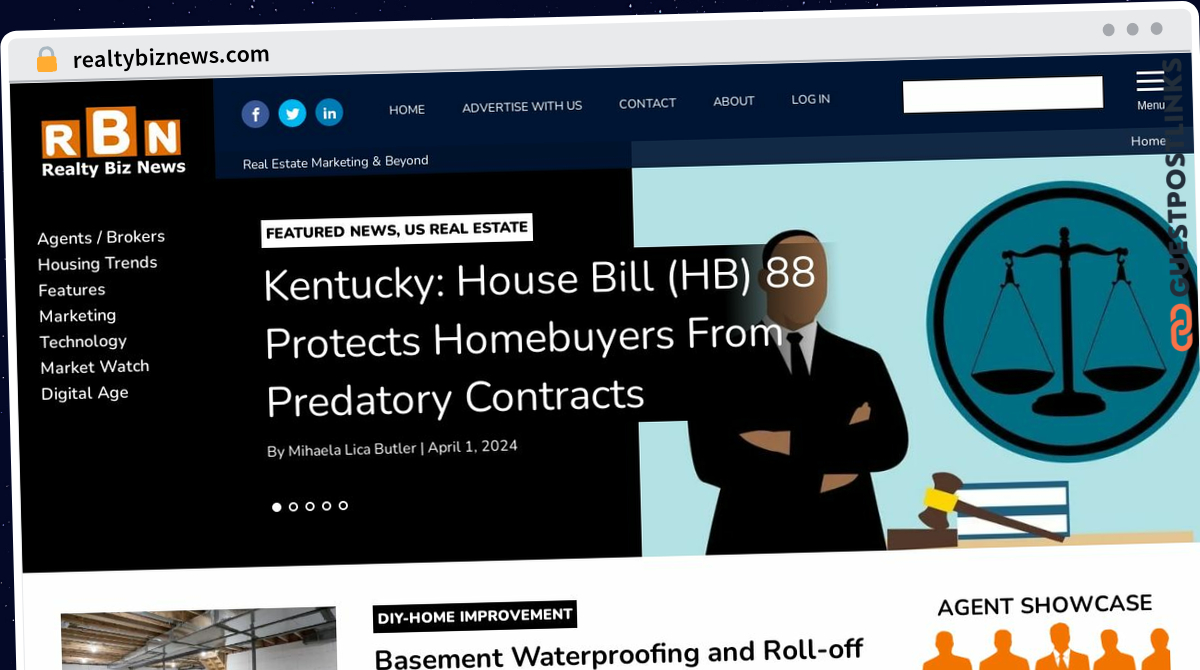 Publish A Guest Post on realtybiznews.com for $385
